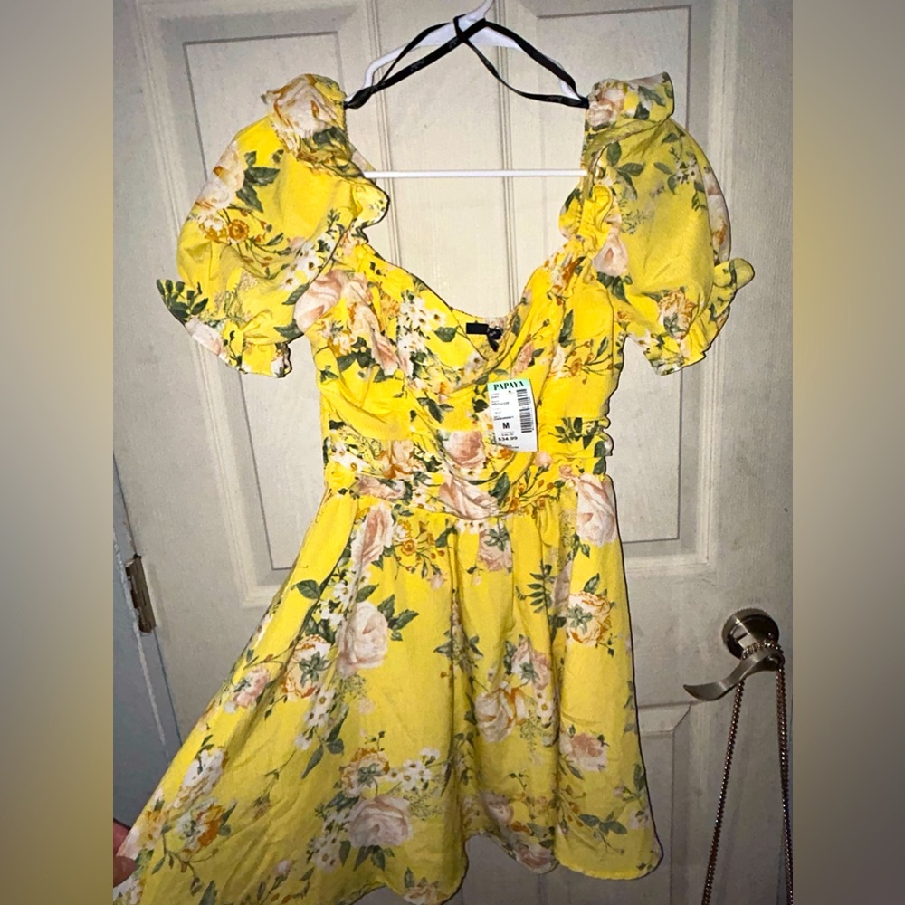 Yellow dress with flower
